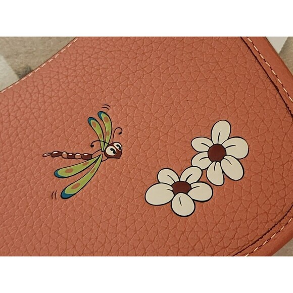 Disney X Coach Swinger MICKEY Flowers 20 coral Regenerative Leather 100 yr NWT - Picture 5 of 12